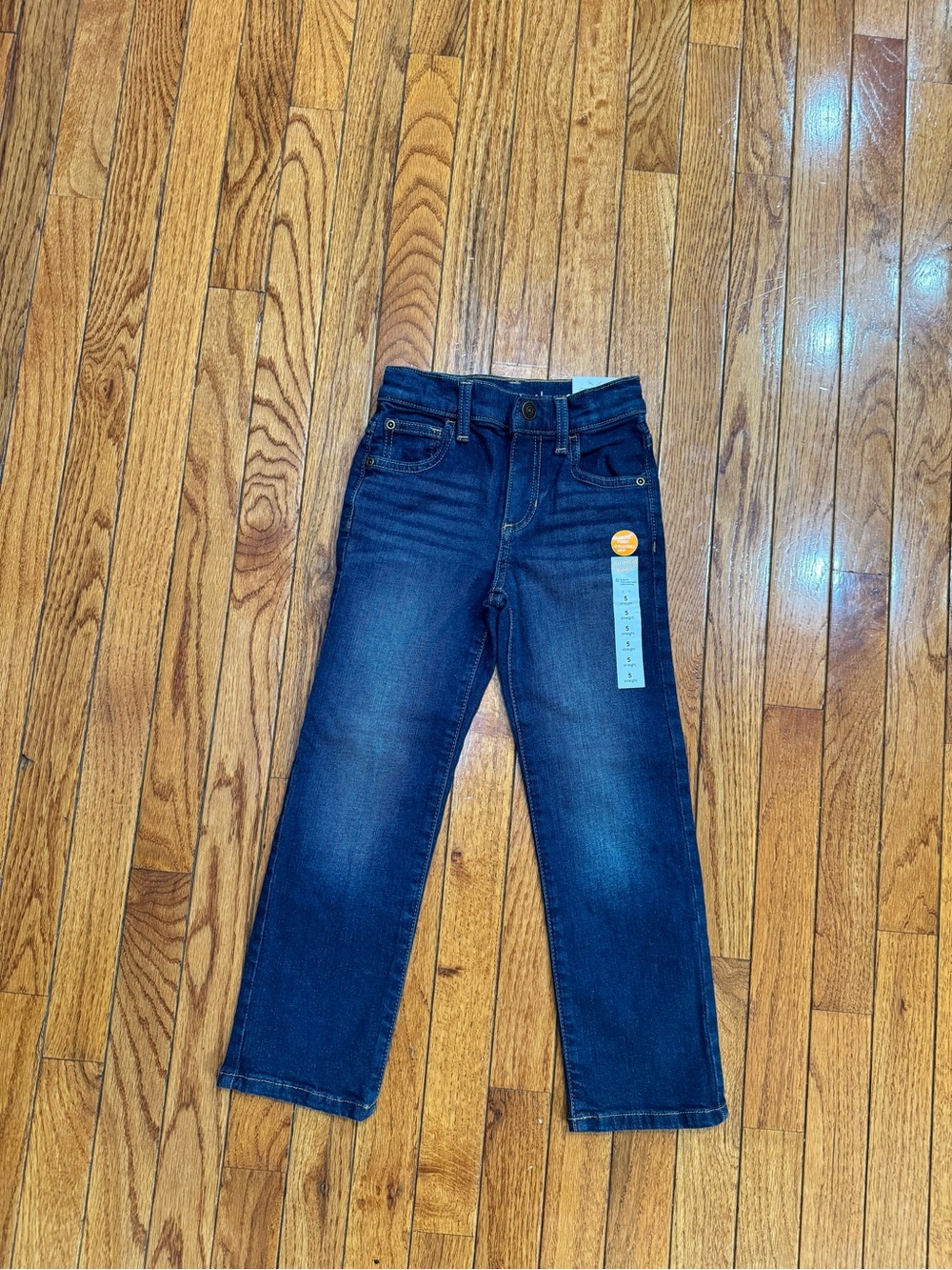 Jumping Beans Boys Size 5 Straight Fit Blue Denim Jeans Waist Stretch - 5